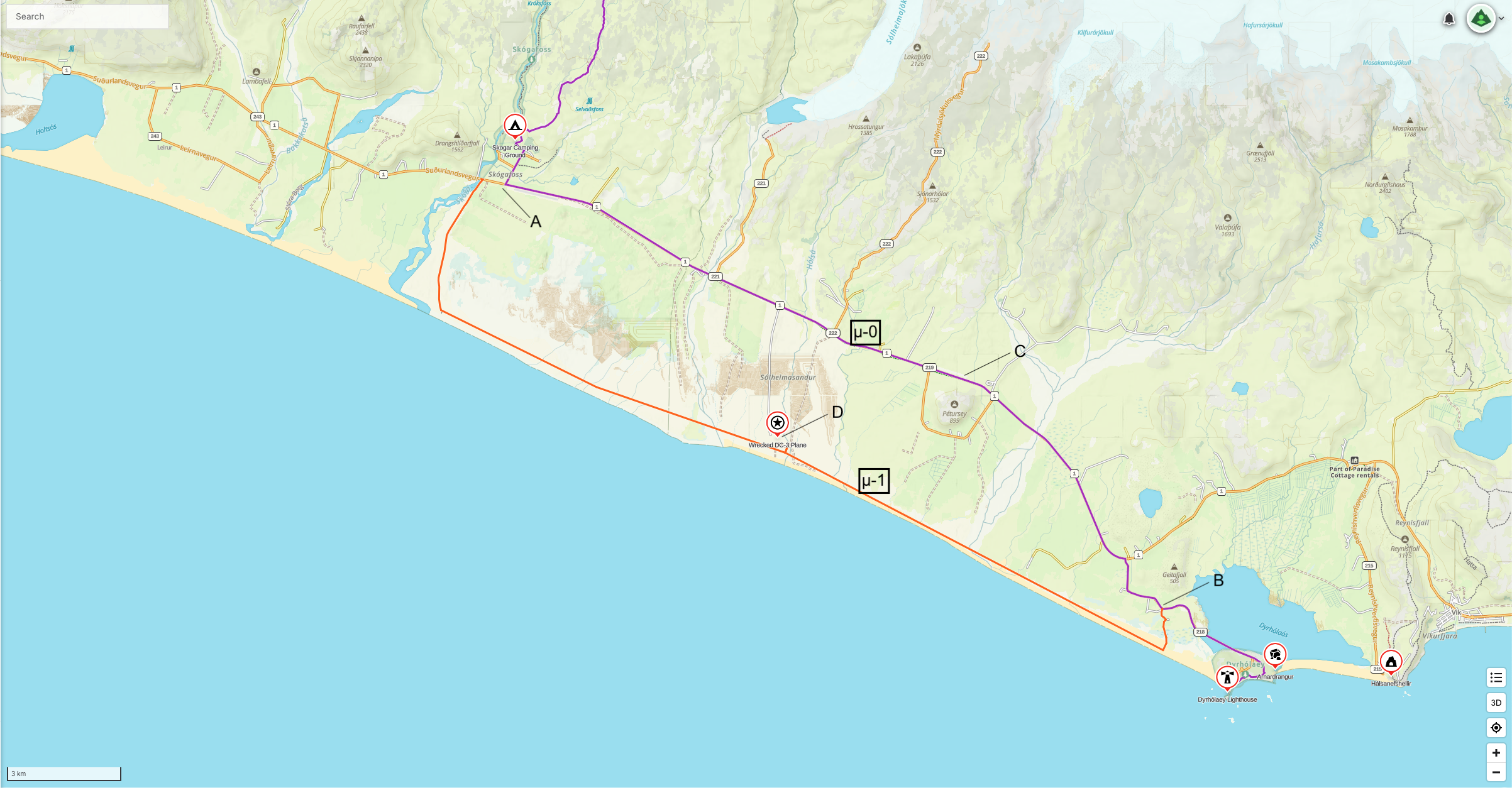 Iceland Planning – Alternative Routes – Caroline and Stephen